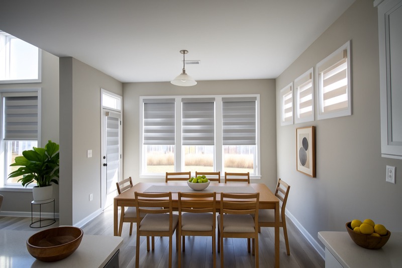 Zebra Shades Dining Room