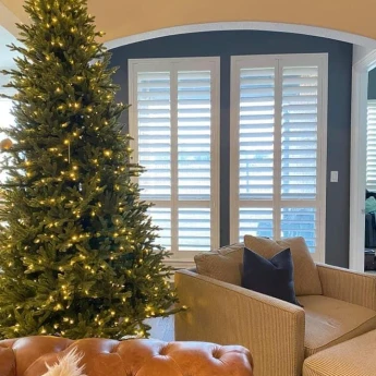 Cafe style shutters installed in Alpharetta home office window