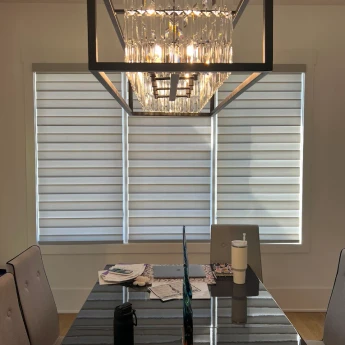 Full height plantation shutters in Sugar Hill luxury home entrance