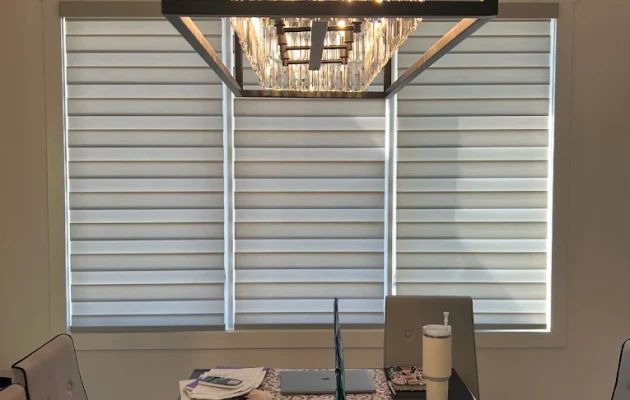 elegant zebra shades providing light control